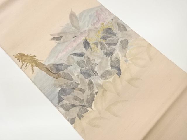 SALE!! JAPANESE FUKURO OBI / TSUMUGI / WOVEN TREES