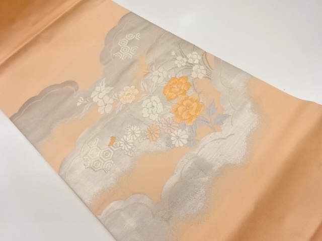 JAPANESE NAGOYA OBI / WOVEN FLORAL PLANTS