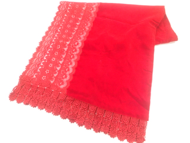 JAPANESE SHAWL / VELVET / LACE / FLOWER