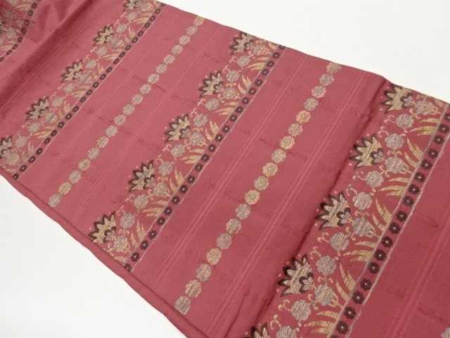 SALE!! JAPANESE HIRAKI NAGOYA OBI / WOVEN FLOWER ARABESQUE