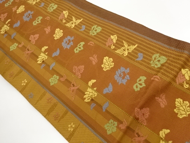 JAPANESE NAGOYA OBI / WOVEN FLOWER