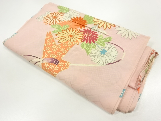 SALE!! JAPANESE KIMONO / ARAIHARI FOR KIMONO / SILK / FLORAL PLANTS