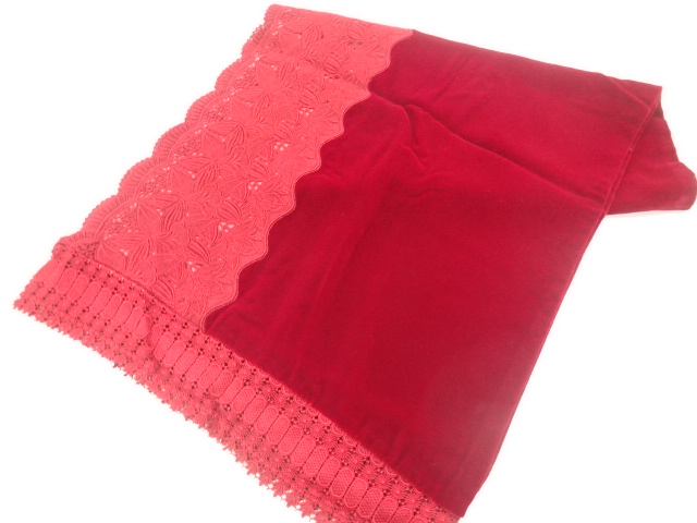 JAPANESE SHAWL / VELVET / LACE / FLOWER