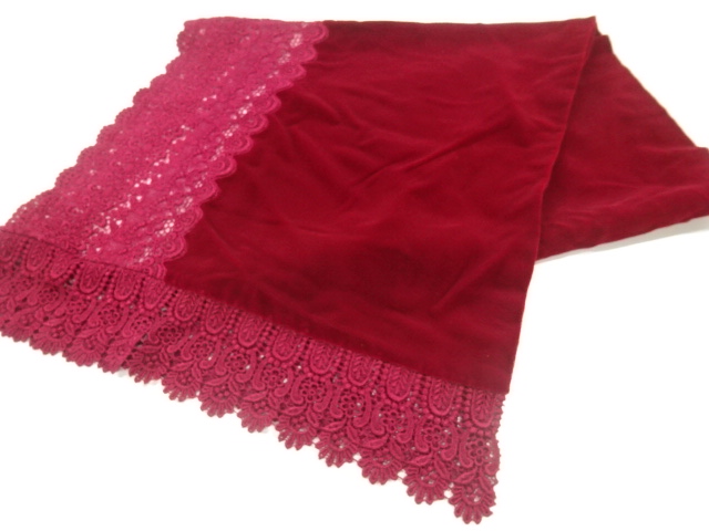 JAPANESE SHAWL / VELVET / LACE / FLOWER