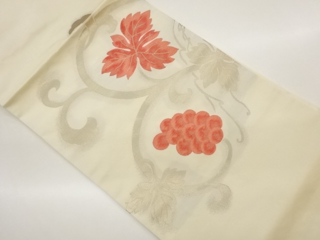 SALE!! JAPANESE NAGOYA OBI / WOVEN GRAPE ARABESQUE