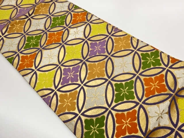 SALE!! JAPANESE OBI FOR DANCE / WOVEN SHIPPO PATTERN