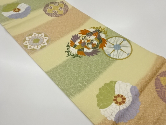 JAPANESE FUKURO OBI / WOVEN FLOWER CREST