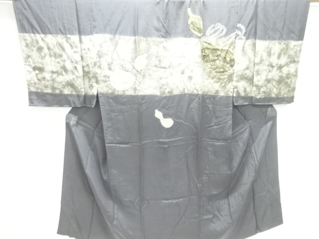 SALE!! JAPANESE KIMONO / ANTIQUE MENS JUBAN / SILK / SHIBORI / GOURD & SCENERY 