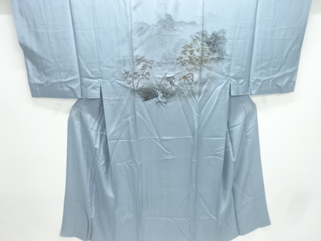 SALE!! JAPANESE KIMONO / ANTIQUE MENS JUBAN / SILK / SCENERY OF DEER