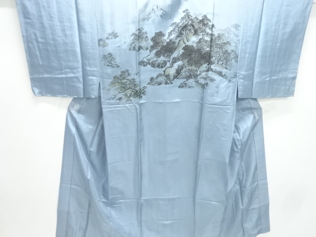 SALE!! JAPANESE KIMONO / ANTIQUE MENS JUBAN / SILK / SCENERY OF LANDSCAPE