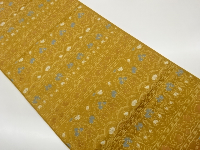 JAPANESE FUKURO OBI / WOVEN FLOWER ARABESQUE