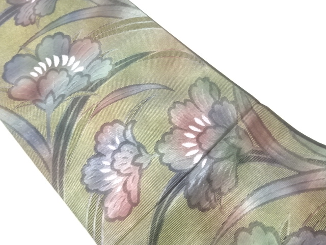 JAPANESE FUKURO OBI / WOVEN CHINESE FLOWER