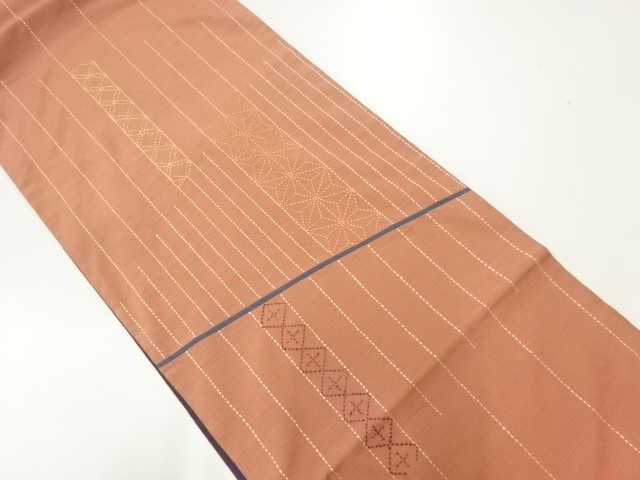 SALE!! JAPANESE FUKURO OBI / TSUMUGI / SASHIKO / CLASSICAL PATTERN