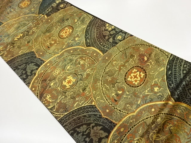 JAPANESE FUKURO OBI / WOVEN FLOWER ARABESQUE