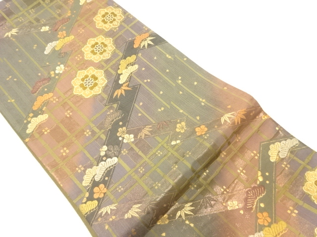 SALE!! JAPANESE FUKURO OBI / WOVEN SHOCHIKUBAI