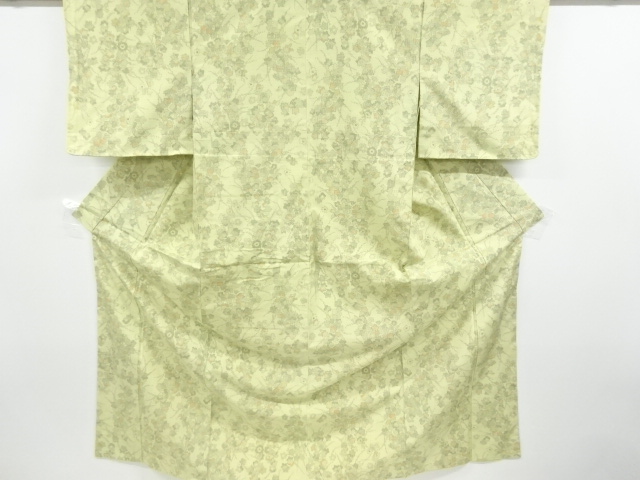 JAPANESE KIMONO / VINTAGE KIMONO / TOKAMACHI TSUMUGI / WOVEN FLORAL PLANTS