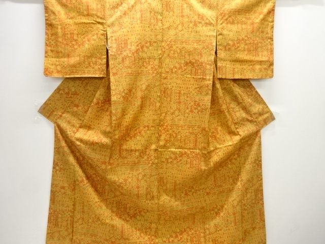 JAPANESE KIMONO / OSHIMA TSUMUGI / FLORAL SARASA