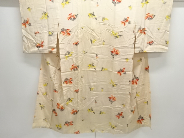 SALE!! JAPANESE KIMONO / ANTIQUE NAGAJUBAN / SILK / KINSHA / FLOWERS