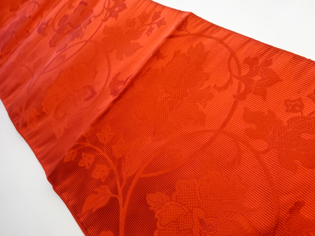 SALE!! JAPANESE KIMONO / VINTAGE NAGOYA OBI / WOVEN PEONY ARABESQUE