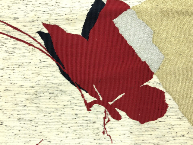 SALE!! JAPANESE KIMONO / ANTIQUE NAGOYA OBI / WOVEN BUTTERFLY