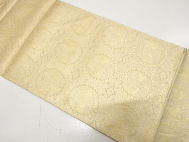 JAPANESE KIMONO / ANTIQUE FUKURO OBI / SILK / WOVEN PHOENIX & FLORAL SARASA