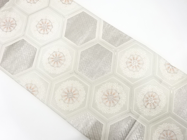 SALE!! JAPANESE KIMONO / FUKURO OBI / SILK / WOVEN KIKKO & FLOWERS