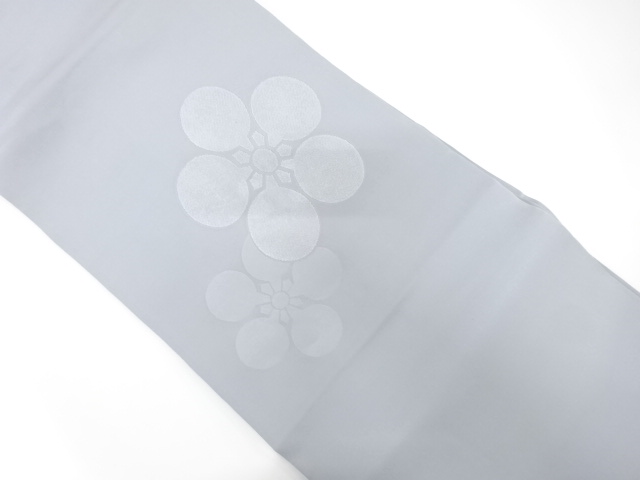 SALE!! JAPANESE KIMONO / NAGOYA OBI FOR MOURNING / SILK / WOVEN UME PLANT