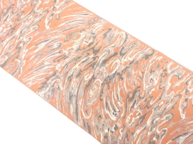 SALE!! JAPANESE KIMONO / ANTIQUE NAGOYA OBI / SILK / WOVEN ROUGH WAVE