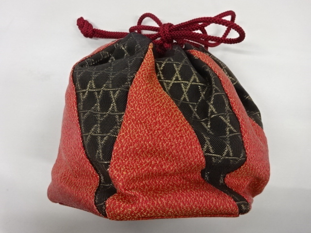 JAPANESE KIMONO / VINTAGE DRAWSTRING BAG / WOVEN MESH