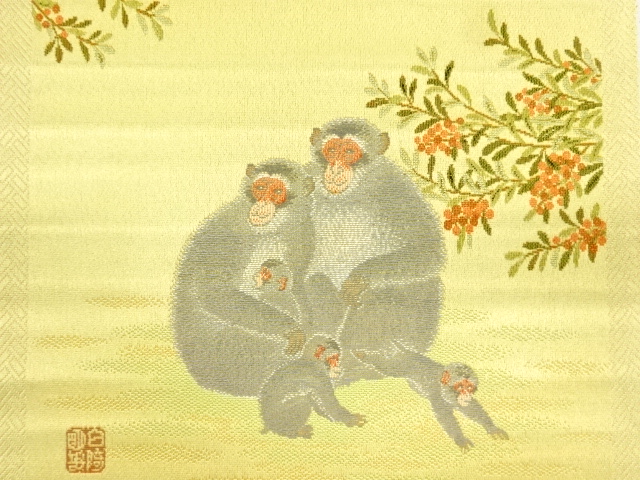 SALE!! JAPANESE ANTIQUE TAPESTRY / WOVEN MONKIES