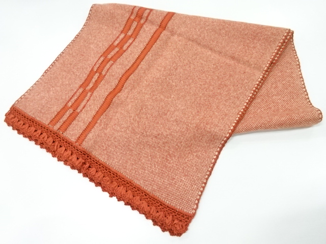 JAPANESE KIMONO / VINTAGE SHAWL / RIBBON-ORI / STRIPE