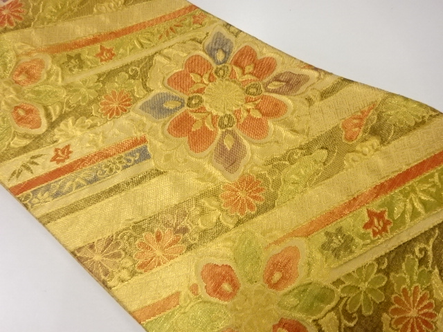 SALE!! JAPANESE FUKURO OBI / SAGANISHIKI / WOVEN FLOWER