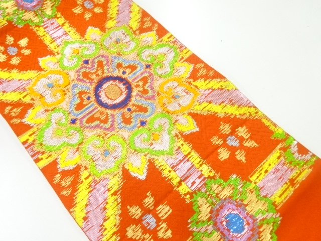 SALE!! JAPANESE KIMONO / ANTIQUE FUKURO OBI / SILK / WOVEN SHOKKO PATTERN / BY TATSUMURA HEIZO