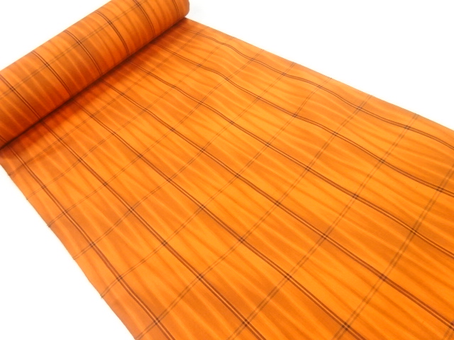 SALE!! JAPANESE KIMONO / ANTIQUE FABRIC BOLT FOR KIMONO / SILK / WOVEN GRID