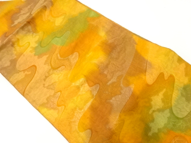 SALE!! JAPANESE KIMONO / NAGOYA OBI / SILK / WOVEN STREAM (286 cm)