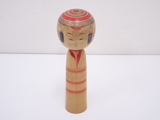 SALE!! JAPANESE FOLK CRAFT / WOODEN KOKESHI DOLL / 18cm / SIGNED ARTISAN WORK 
