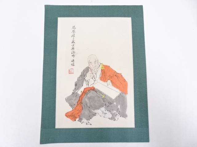 【蔵出】陳石瀬「江上帰舟」肉筆掛軸.唐木軸先◎号石翁・上海文史館館員・上海新華芸専・鄭午昌　汪亜塵弟子◎中国画.中国書.中国美術/古玩