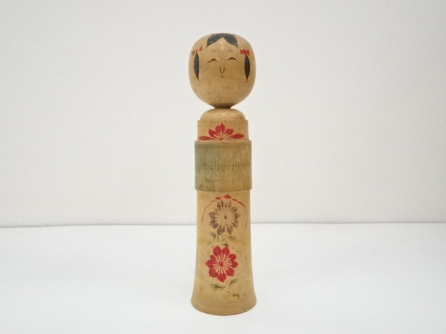 SALE!! JAPANESE FOLK CRAFT / WOODEN KOKESHI DOLL / 24.5cm / SIGNED ARTISAN WORK 