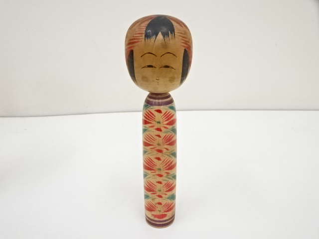 SALE!! JAPANESE FOLK CRAFT / WOODEN KOKESHI DOLL / 30.2cm / SIGNED ARTISAN WORK 
