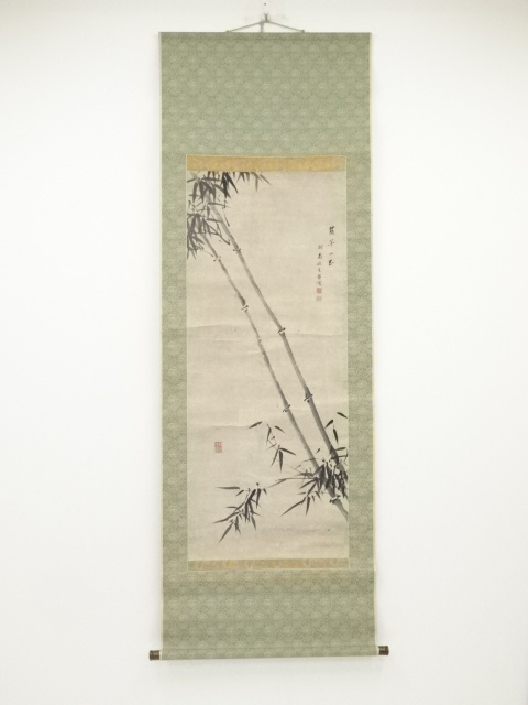 SALE!! JAPANESE HANGING SCROLL / HAND PAINTED / BAMBOO 