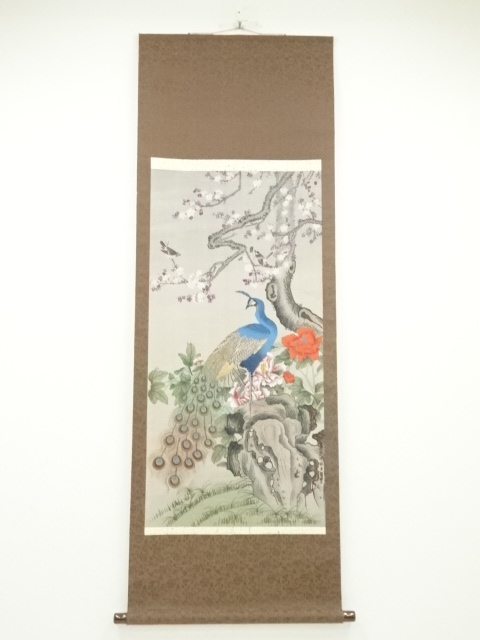 【蔵出】陳石瀬「江上帰舟」肉筆掛軸.唐木軸先◎号石翁・上海文史館館員・上海新華芸専・鄭午昌　汪亜塵弟子◎中国画.中国書.中国美術/古玩